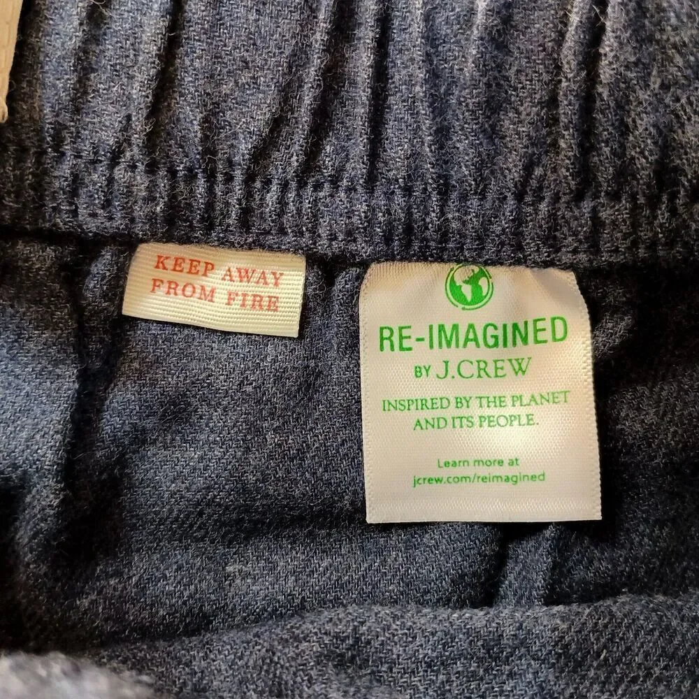 J. Crew Pajama Pant Mens XS Flannel Blue Pockets Hidden Fly Reimagined BC520 NWT